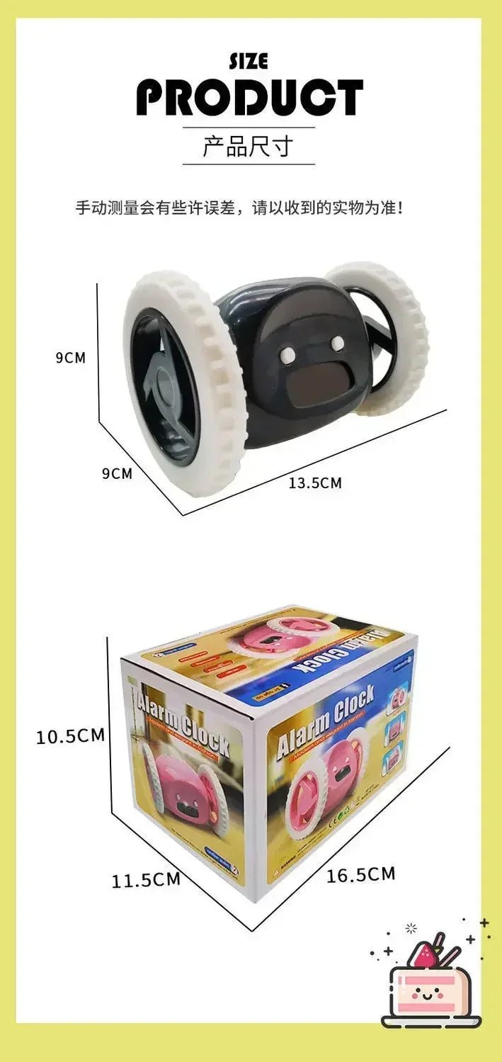 CLOCKY Roll Alarm Clock for Heavy Sleepers on Wheels (Adults Kids Teens Bedroom), Run Away, Moving, Annoying, Jump - BOLDORA